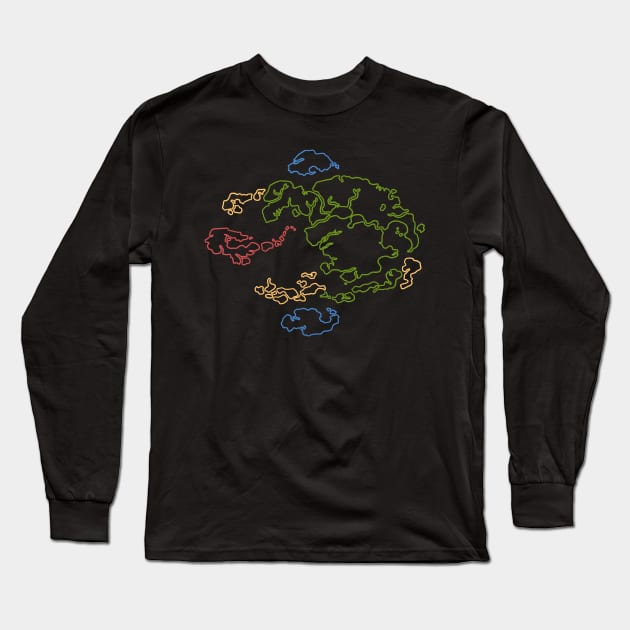 Avatar Map Neon Lines Long Sleeve T-Shirt by simplistictees